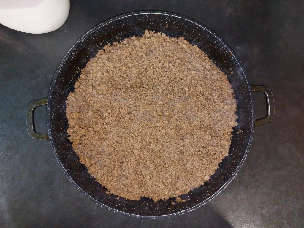 Water released from meat has evaporated