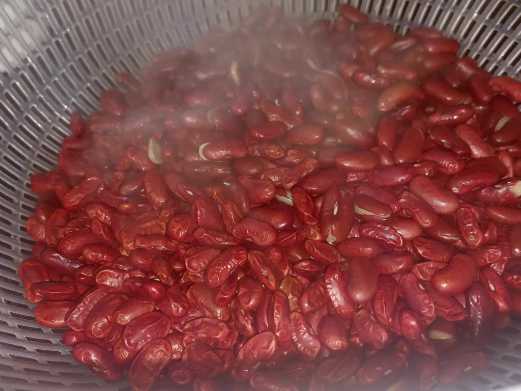 Kidney beans after being quick-boiled